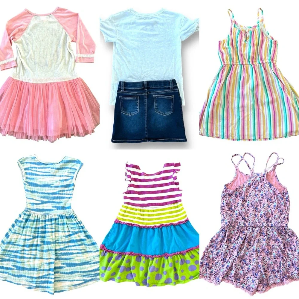 Girl’s Size Small 6 clothes lot Dresses, Jean skirt, matching outfits - Picture 2 of 9